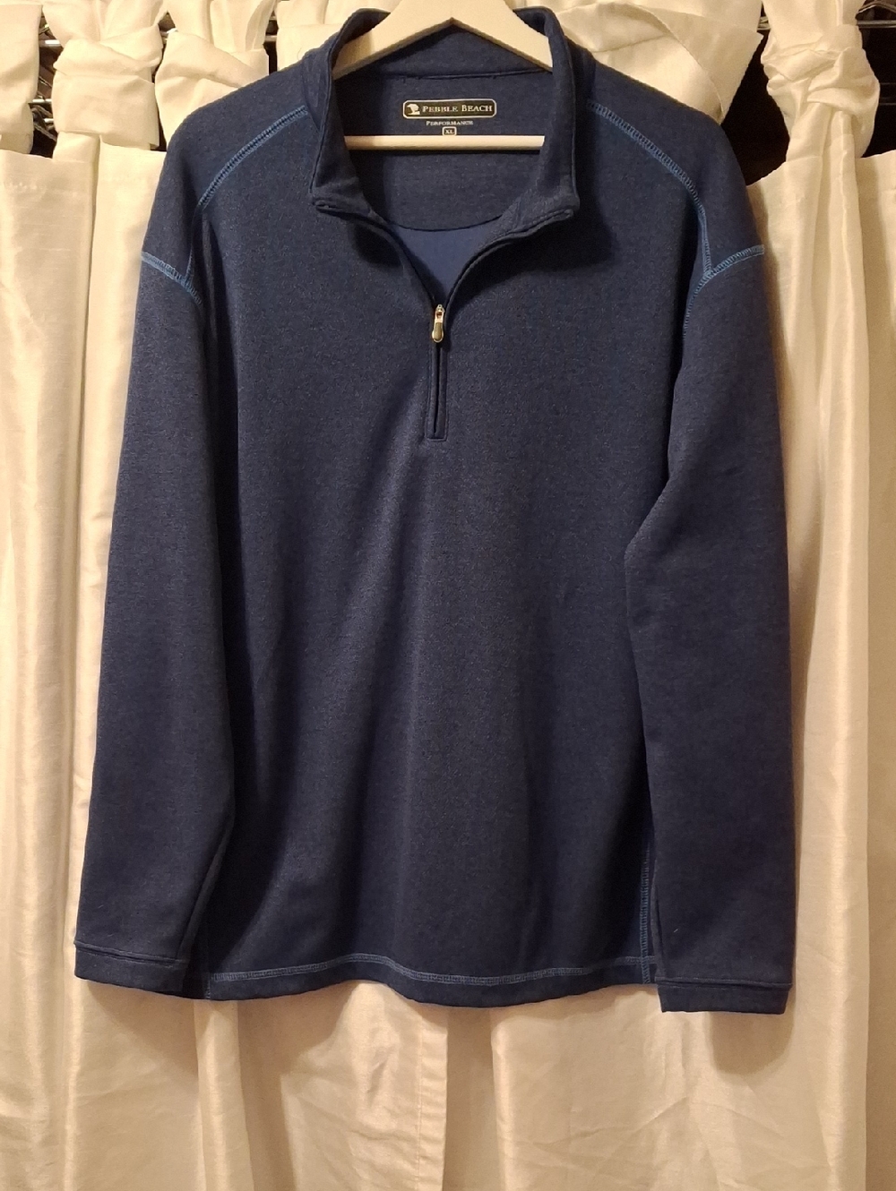 Pebble Beach Men's Navy Half-Zip Pullover Sweater